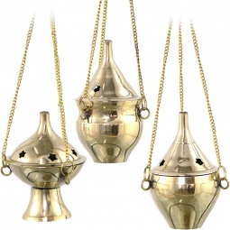Brass Incense Burners Hanging (Set of 3)