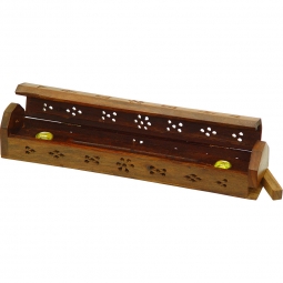 Wood Incense Storage Box Carved (Each)