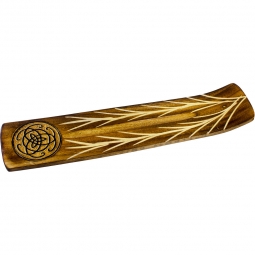 Wide Engraved Wood Incense Holder Celtic (Each)