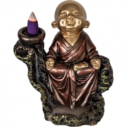 Polyresin Backflow Incense Holder - Meditating Baby Monk (Each)