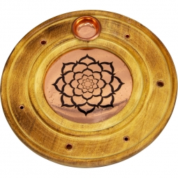 Wood Round Cone Burner - Copper Lotus (Each)