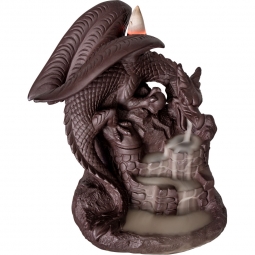 Ceramic Backflow Incense Burner - Dragon on Castle (Each)