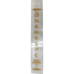 Selenite Incense Holder w/ Gold Namaste (Each)