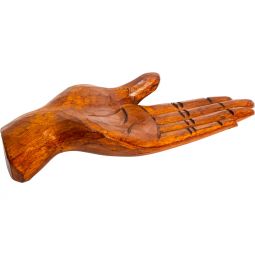 Wood Incense Holder Mudra Hand - Brown (Each)