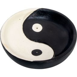 Wood Round Incense Holder - Yin Yang (Each)