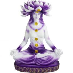 Polyresin Backflow Incense Burner - Lotus Chakra Goddess (Each)