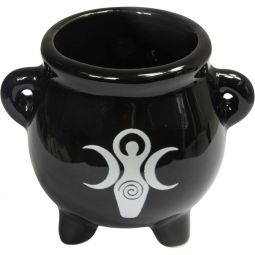 Ceramic Mini Cauldron - Triple Moon Goddess (Each)
