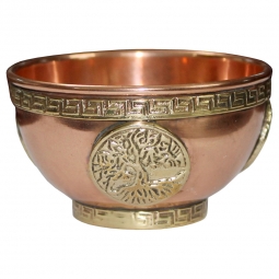 Copper Bowl Incense & Charcoal Burner - Tree of Life (Each)