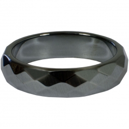Hematite Ring Faceted Band Magnetic (Pk 50)