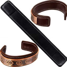 Vegan Leather Sleeve for Copper Cuff Bracelet - Black (Each)