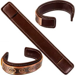 Vegan Leather Sleeve for Copper Cuff Bracelet - Dark Brown (Each)