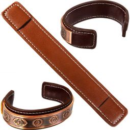 Vegan Leather Sleeve for Copper Cuff Bracelet - Light Brown (Each)