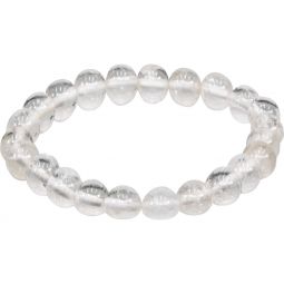 Elastic Bracelet 8mm Round Beads - Natural Crystal (Each)