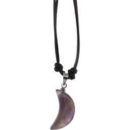 Gemstone Moon Necklace - Amethyst (Each)