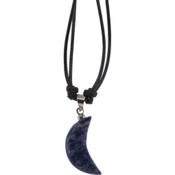 Gemstone Moon Necklace - Sodalite (Each)