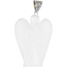 Gemstone Angel Pendant - Selenite Satin Spar (Each)