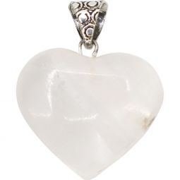 Gemstone Heart Pendant - Selenite Satin Spar (Each)