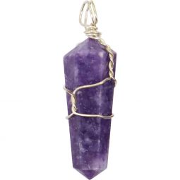 Wire Wrapped Point Pendant - Lepidolite (Pack of 5)