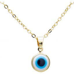 Evil Eye Protection Necklace - White Evil Eye Gold (Each)