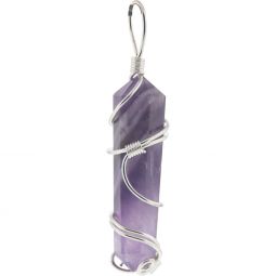 Large Wire Wrapped Point Pendant - Amethyst Asst'd Designs (Each)