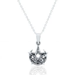 Celtic Night - Pendant Moon Pentacle w/Silver Chain
