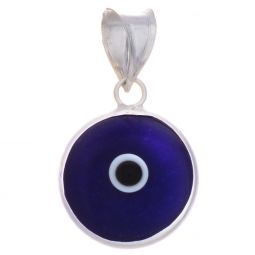 Small Evil Eye Pendant w/ Glass Bead