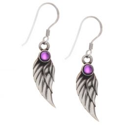 1 Stone Angel Wing Earrings w/ Asst'd Stone