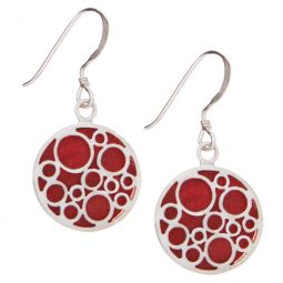 Bubbles Red Coral Earrings