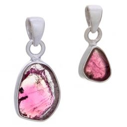 Rough Pink Tourmaline Assorted Shapes Small Pendant 19 to 25 mm H