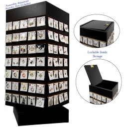 Empty Jewelry Wood Display w/Base Lockable Storage & Card Adapters