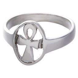Circled Ankh Ring - Size 8