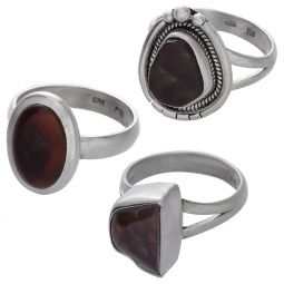 Assorted Shape Fire Agate Ring - Size 7 (9 to 23mm H)