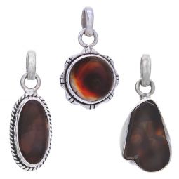 Assorted Shape Small Fire Agate Pendants (23 to 33mm H)