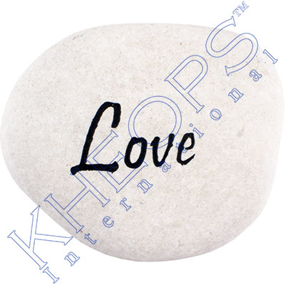 Carved River  Stone   Love  (each)