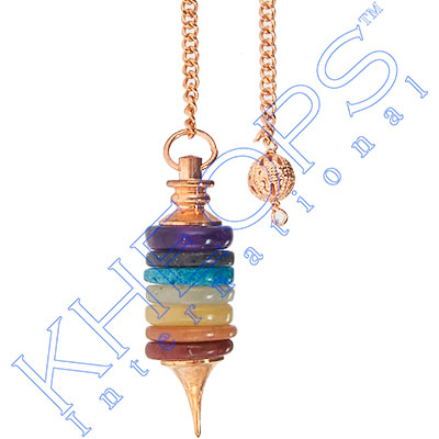 Metal Pendulum with 7 Chakra Rings  Copper  (each)