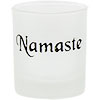 Etched Glass Votive Holder  Namaste Black (Each)