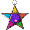 Glass & Metal Lantern  Star Multi Color (each)