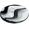 5-inch Round Art Glass Candle Base   Black Baroque