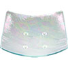 5-inch Square Art Glass Candle Base  plain Crystal