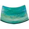 5-inch Square Art Glass Candle Base   Emerald (eac