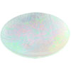 5-inch Round Art Glass Candle Base   White (each)