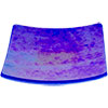 3�-inch Square Art Glass  Candle Base   Blue Iride