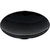 5-inch Round Art Glass Candle Base   Black Opaque