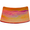 3�-inch Square Art Glass  Candle Base   Red Irride