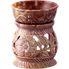 Soapstone Oil Burner  Carved Flowers  (each)