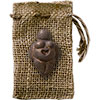 Gypsum Cement Figurine with Leather Pouch Goddess