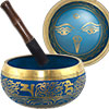 Colored Singing Bowl Large Eye of the Buddha Blue
