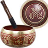 Colored Singing Bowl Large Endless Knot Red (each)
