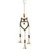 Brass Bell Chime  Owl w Red Beads (each)