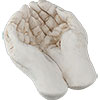 Gypsum Cement Figurine Empty  Large Gods Hands  (e